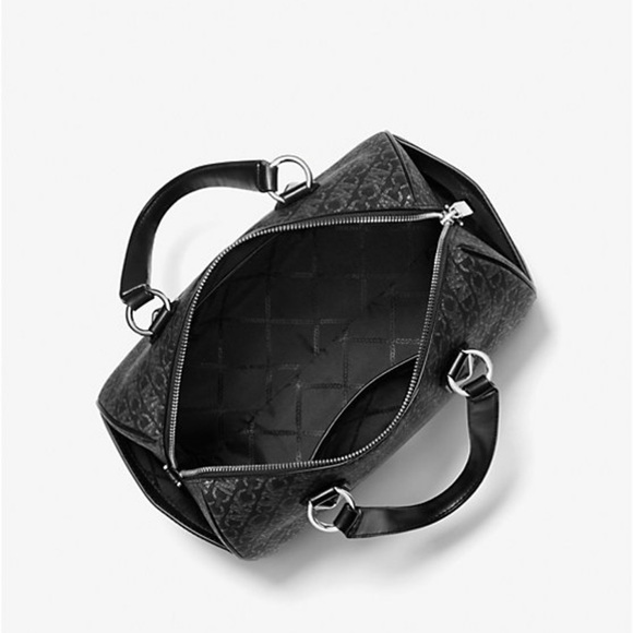 MICHAEL KORS Grayson Medium Metallic Empire Monogram Duffle Satchel
BLK/SILVER - Picture 2 of 16